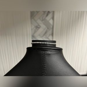 Dainty Bracelet Silver Tone with Gems